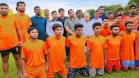 ঠাকুরগাঁওয়ের ওয়াপদা মাঠে ফুটবল টুর্নামেন্ট উদ্বোধন